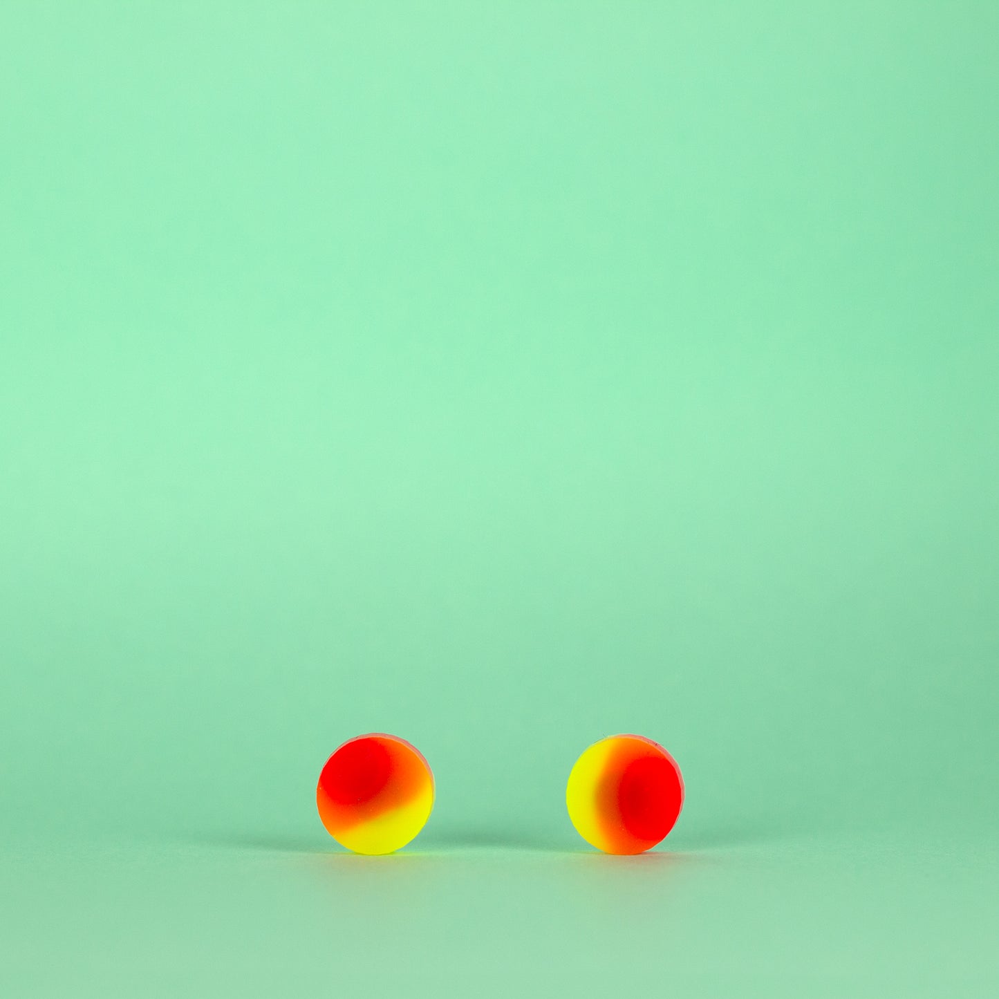Neon Yellow + Red Earrings