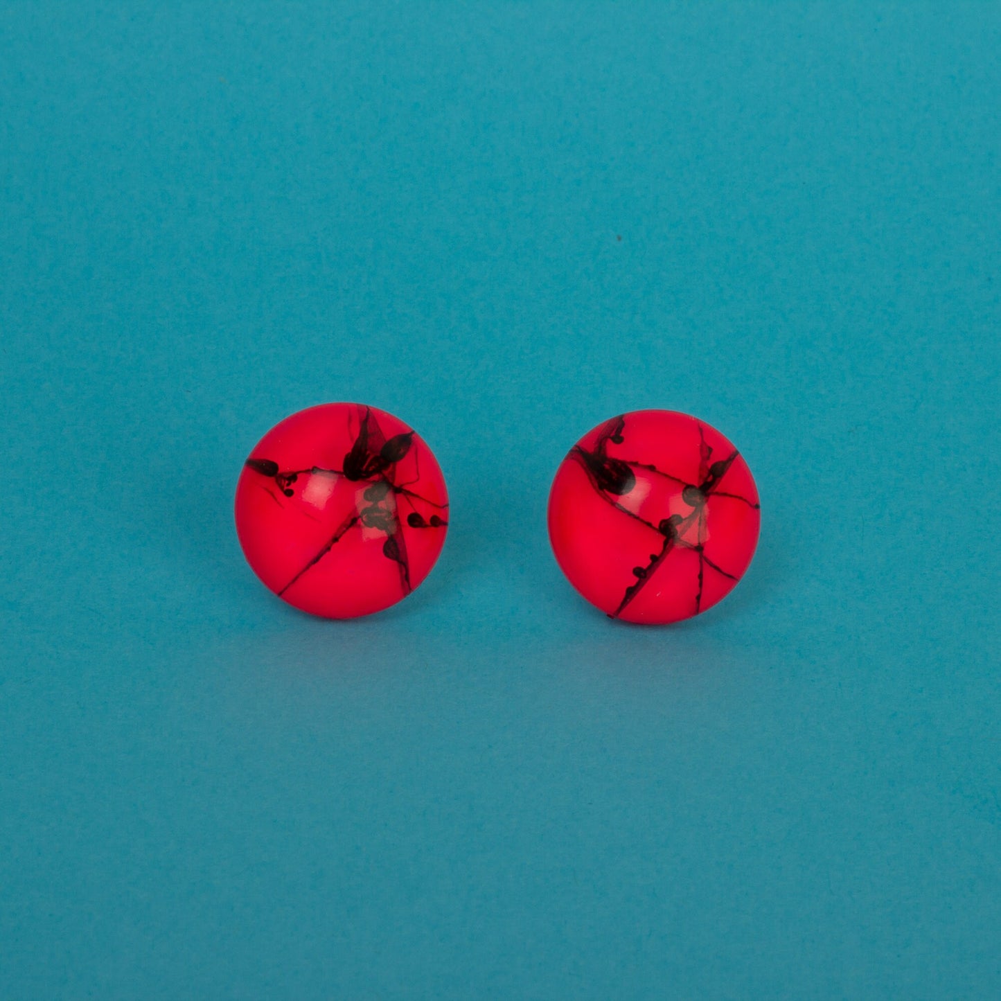 80s Neon Earrings / Pink & Black