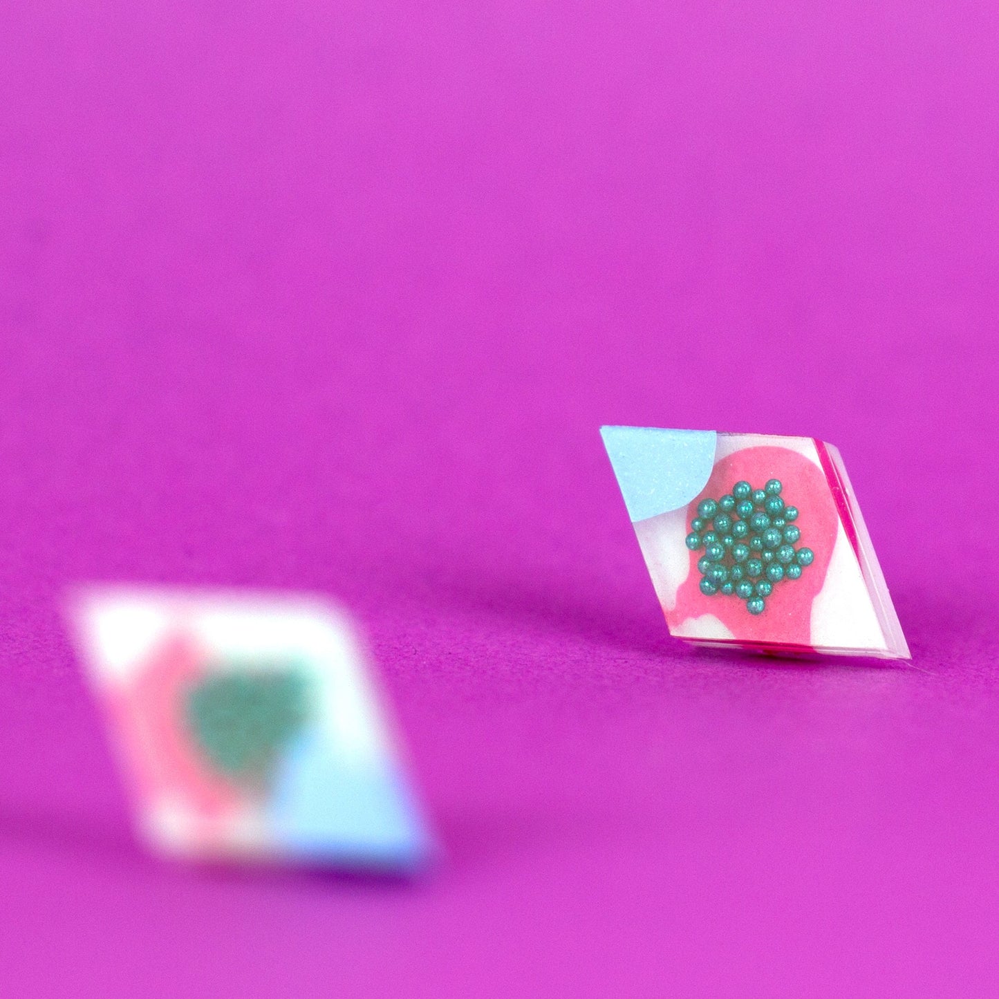Diamond Shaped 90s Style Artsy Earrings