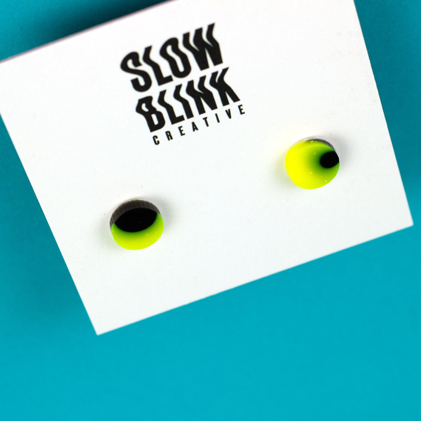 Neon Yellow + Black Cyberpunk Earrings