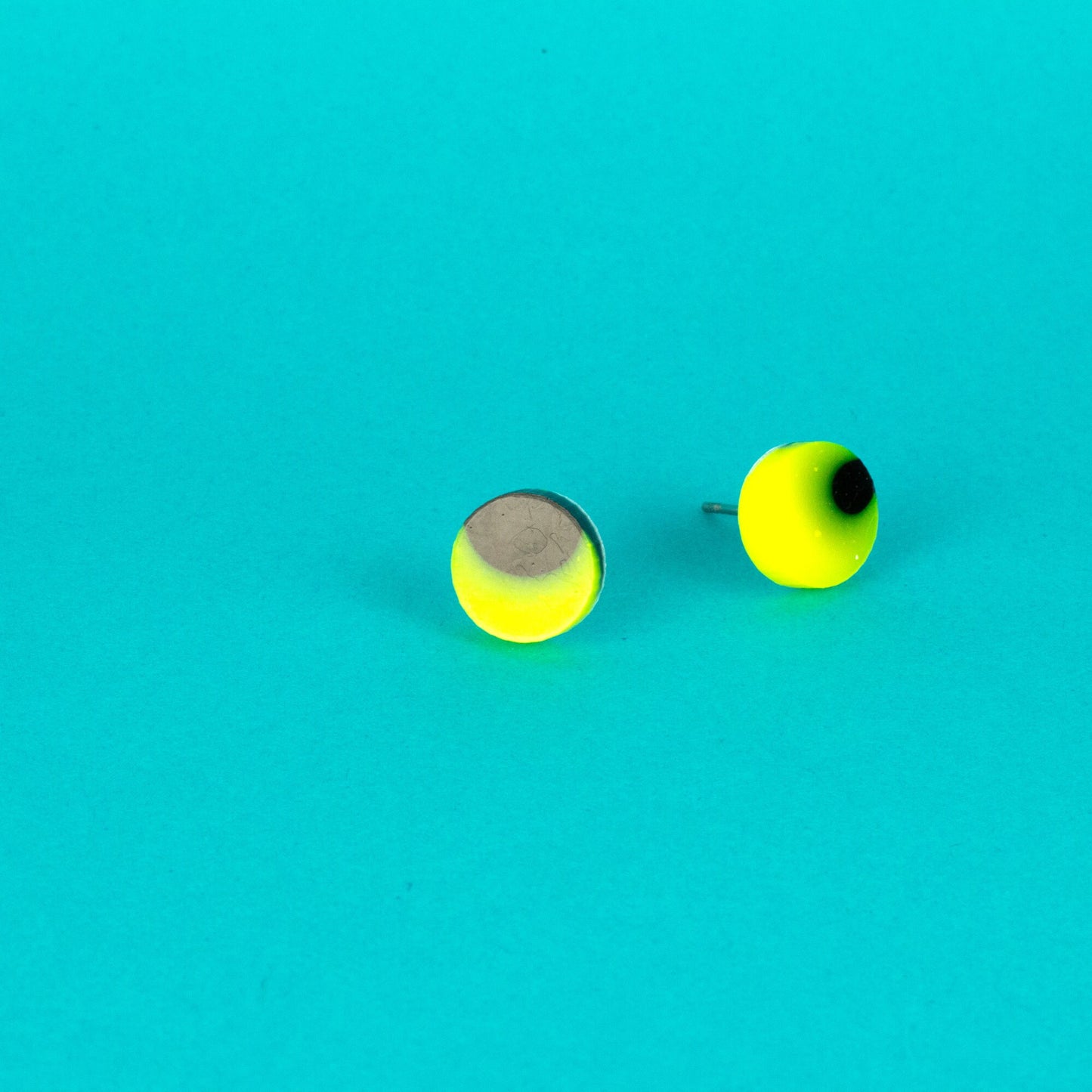 Neon Yellow + Black Cyberpunk Earrings