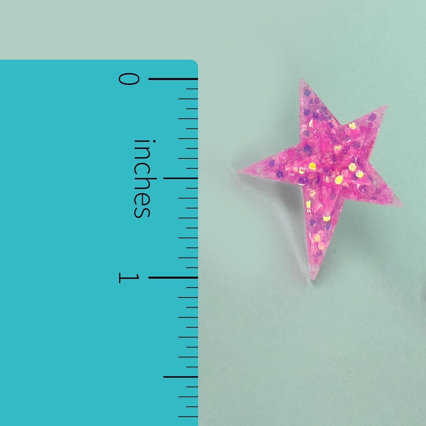 Pink Glitter Star Earrings Earrings