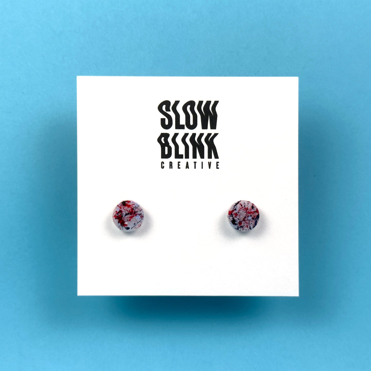 Red Blue + Navy Small Stud Earrings