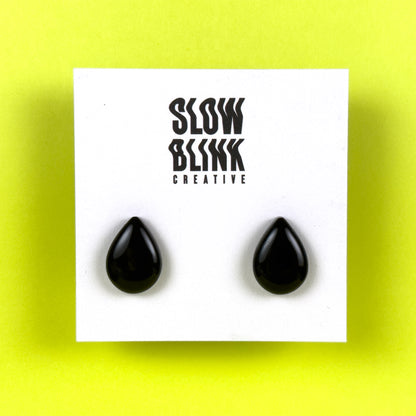 Black Teardrop Earrings