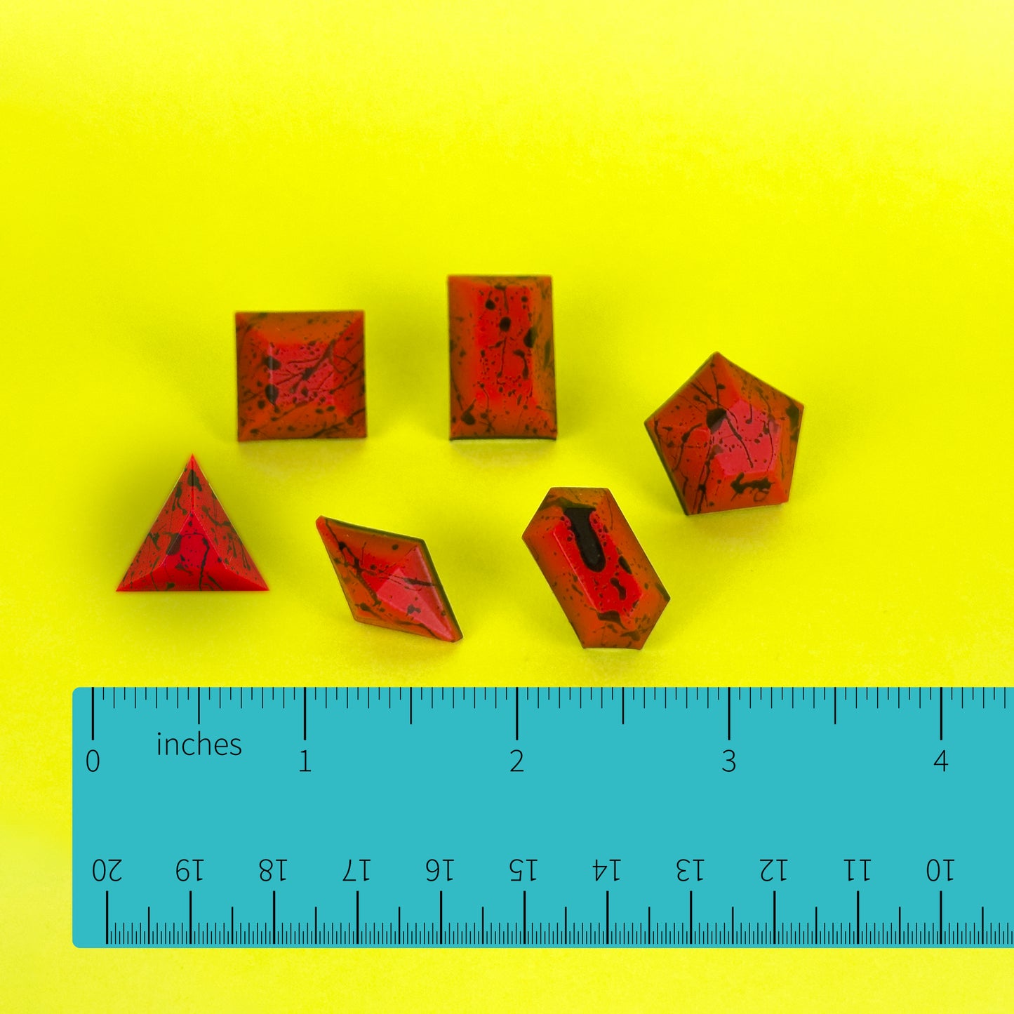 Neon Red Splatter Matte Studs