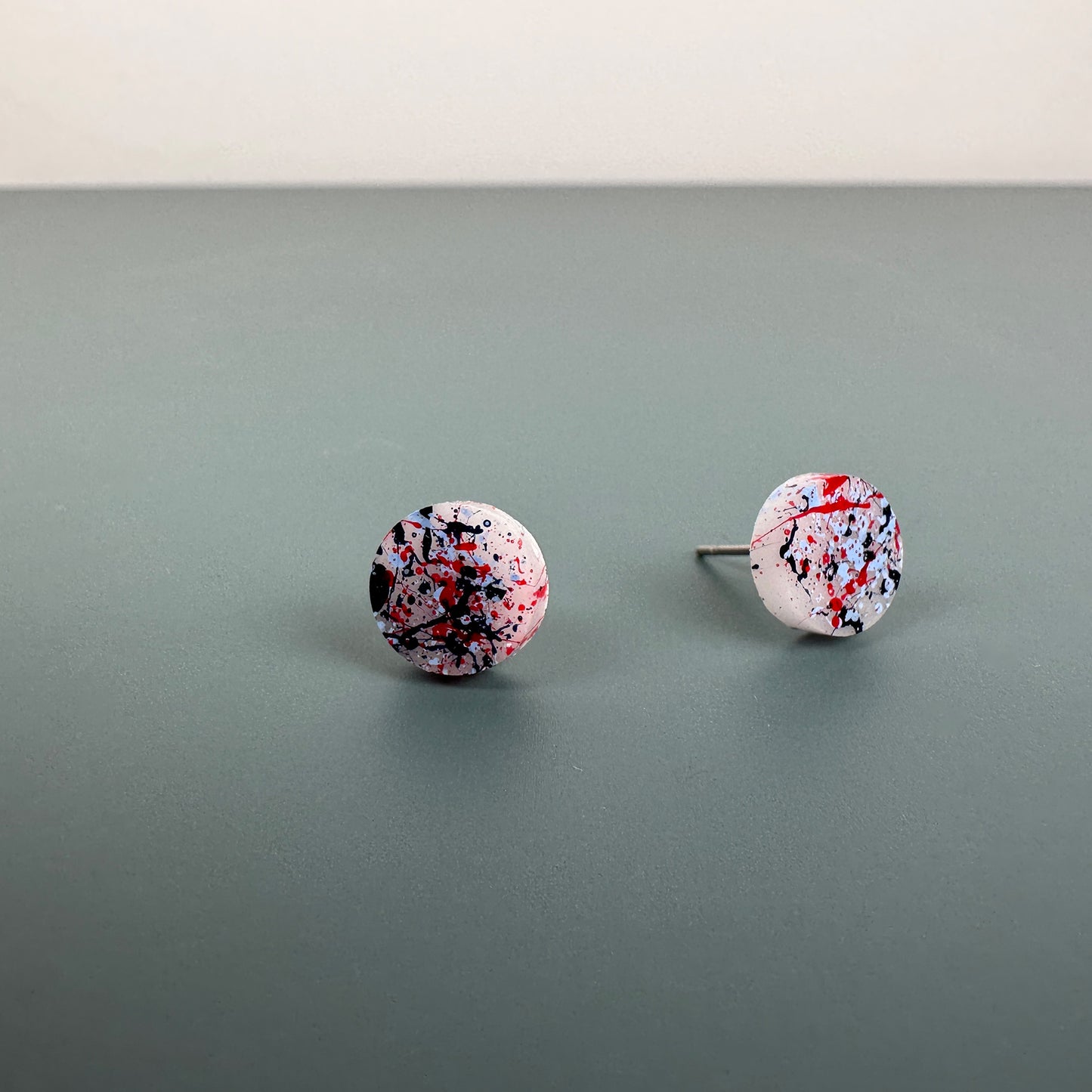 Red Blue + Navy Small Stud Earrings