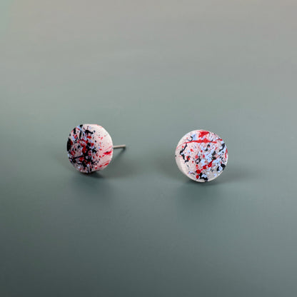 Red Blue + Navy Small Stud Earrings