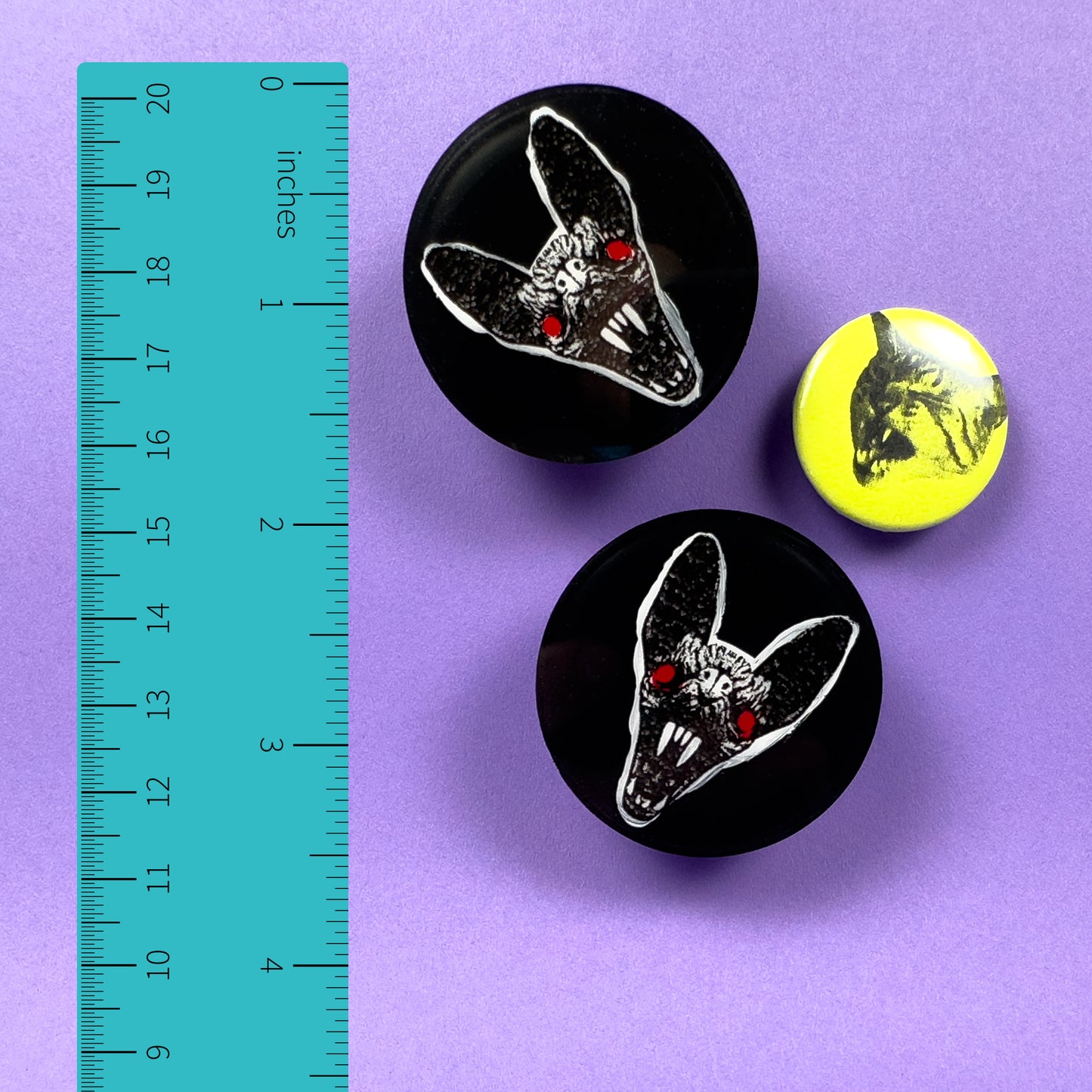 Vampire Bat Disc Earrings