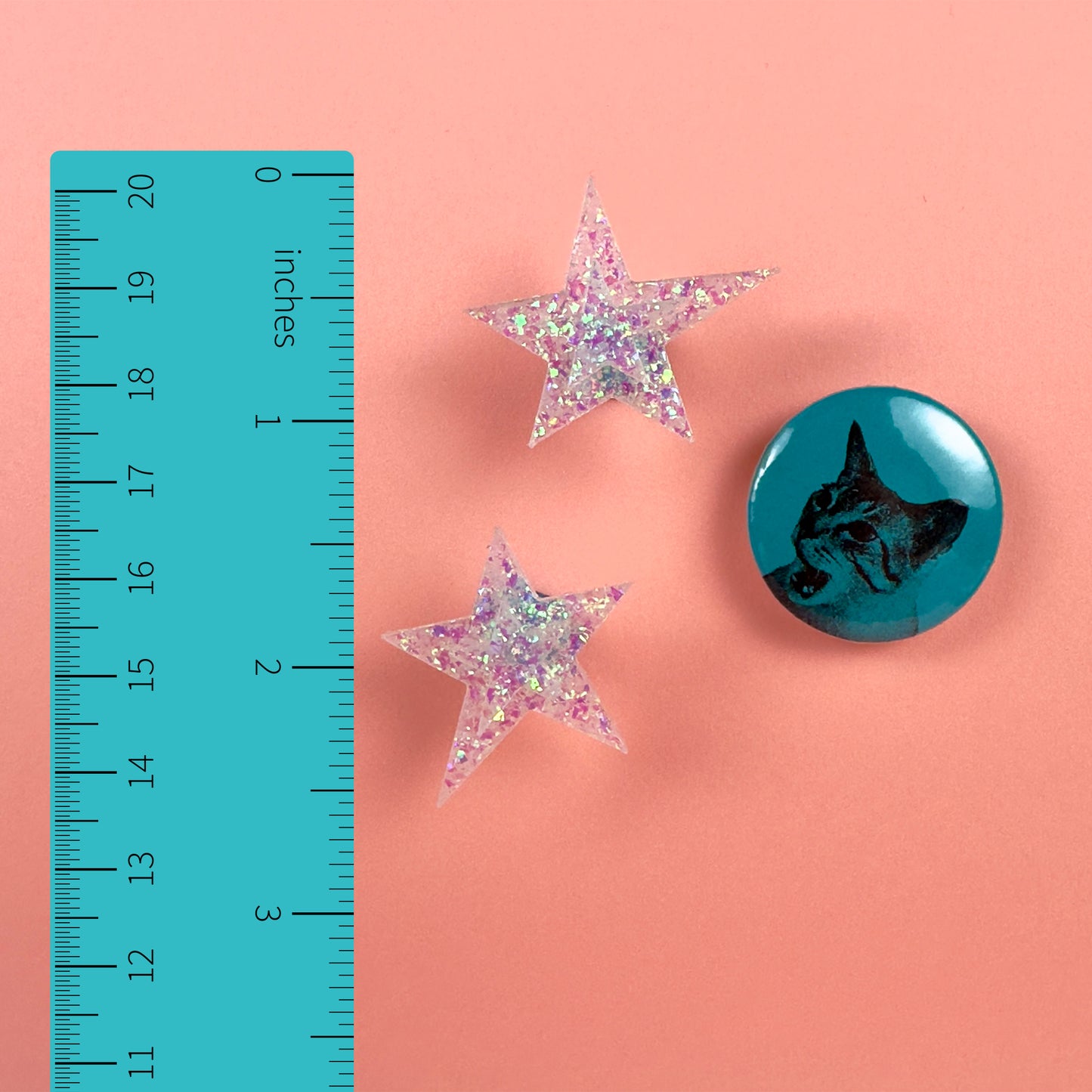 White Iridescent Large Star Earrings