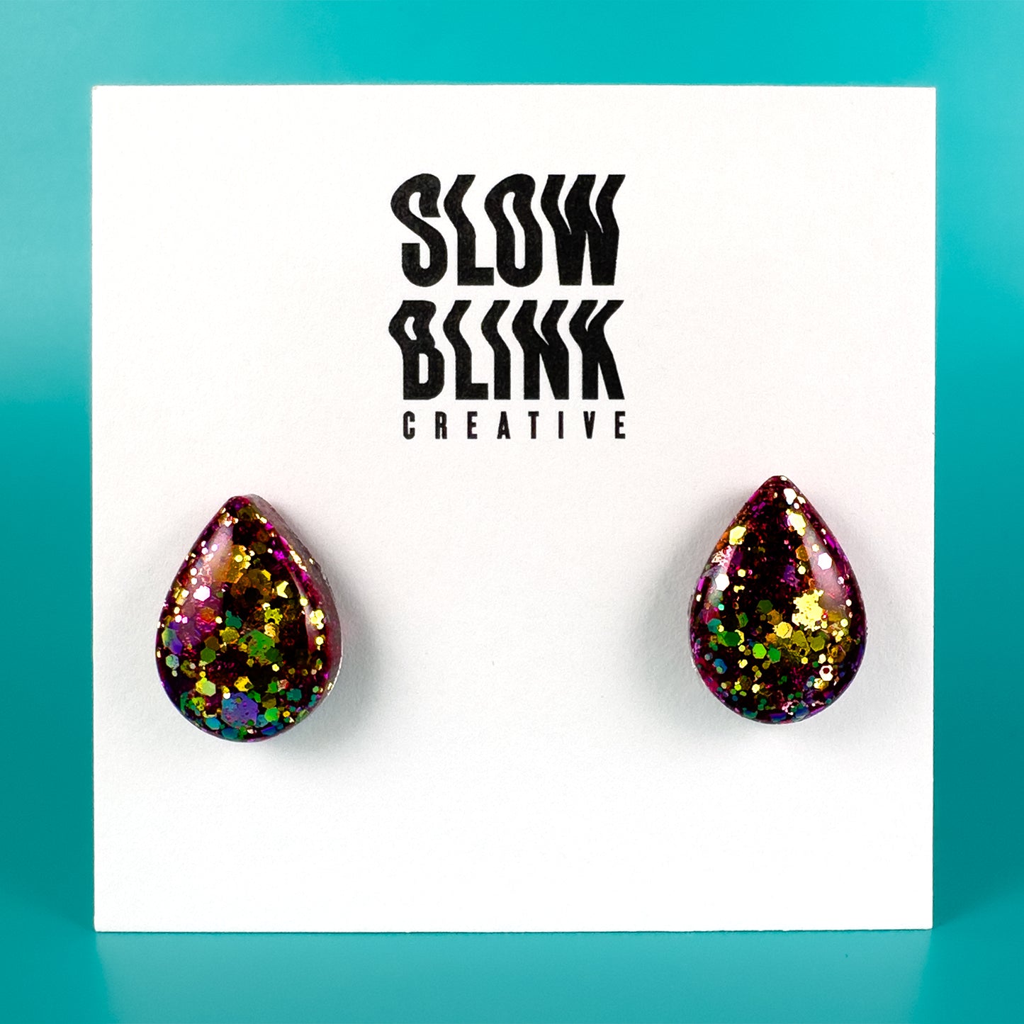 Chunky Glitter Teardrop Earrings