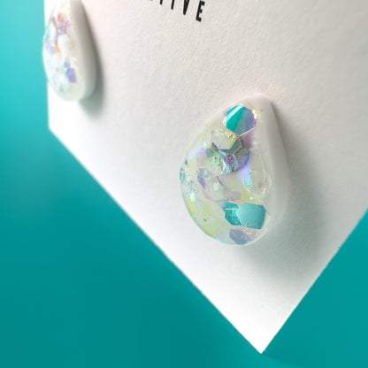 Glow In The Dark Teardrop Glitter Earrings