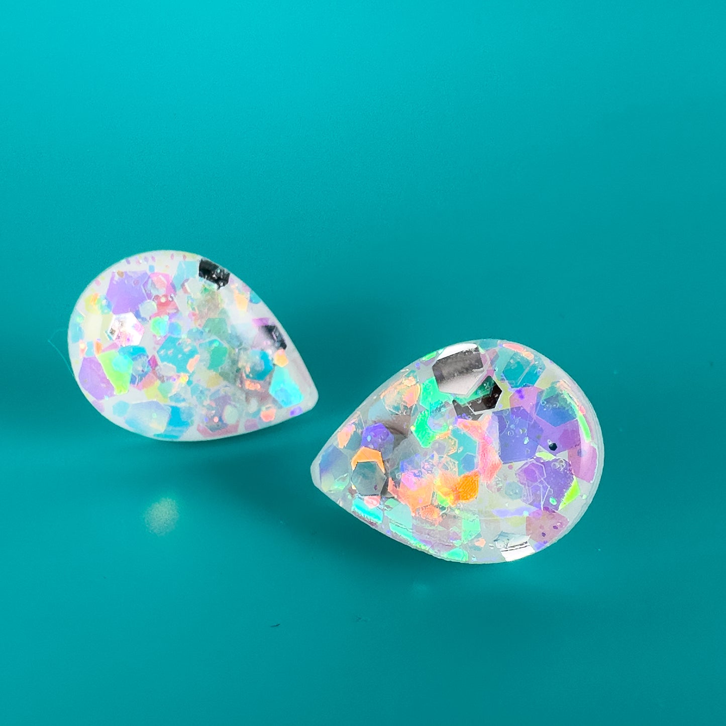 Glow In The Dark Teardrop Glitter Earrings