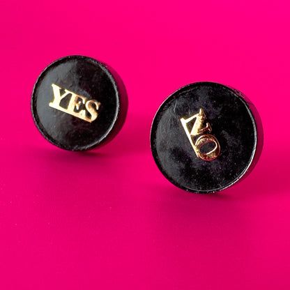 Yes/No Stud Earrings