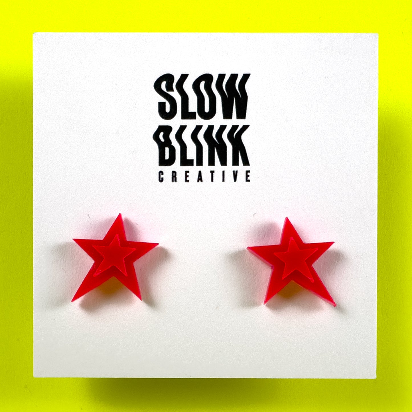 Neon Small Star Earrings