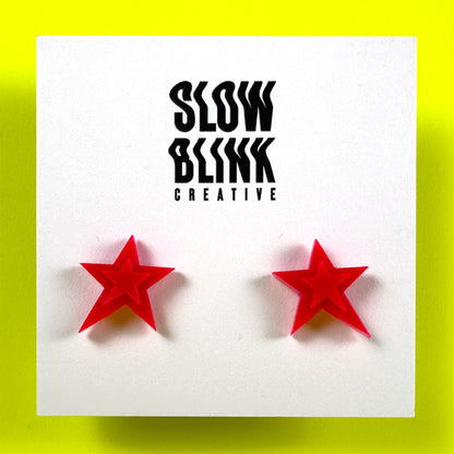 Neon Small Star Earrings