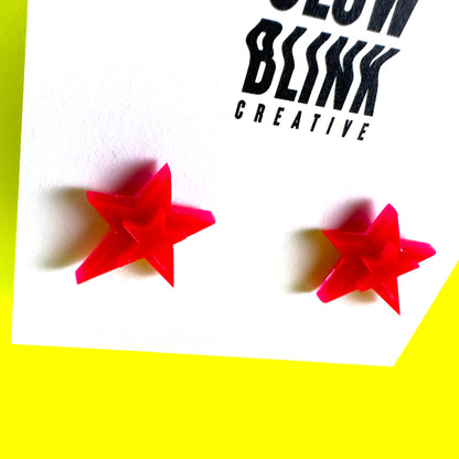 Neon Small Star Earrings