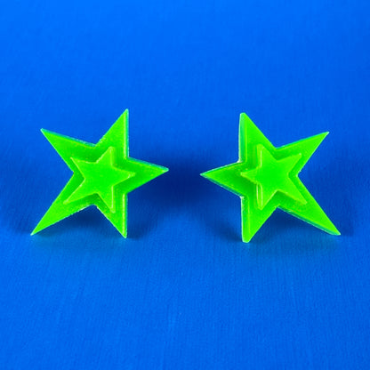 Neon Small Star Earrings