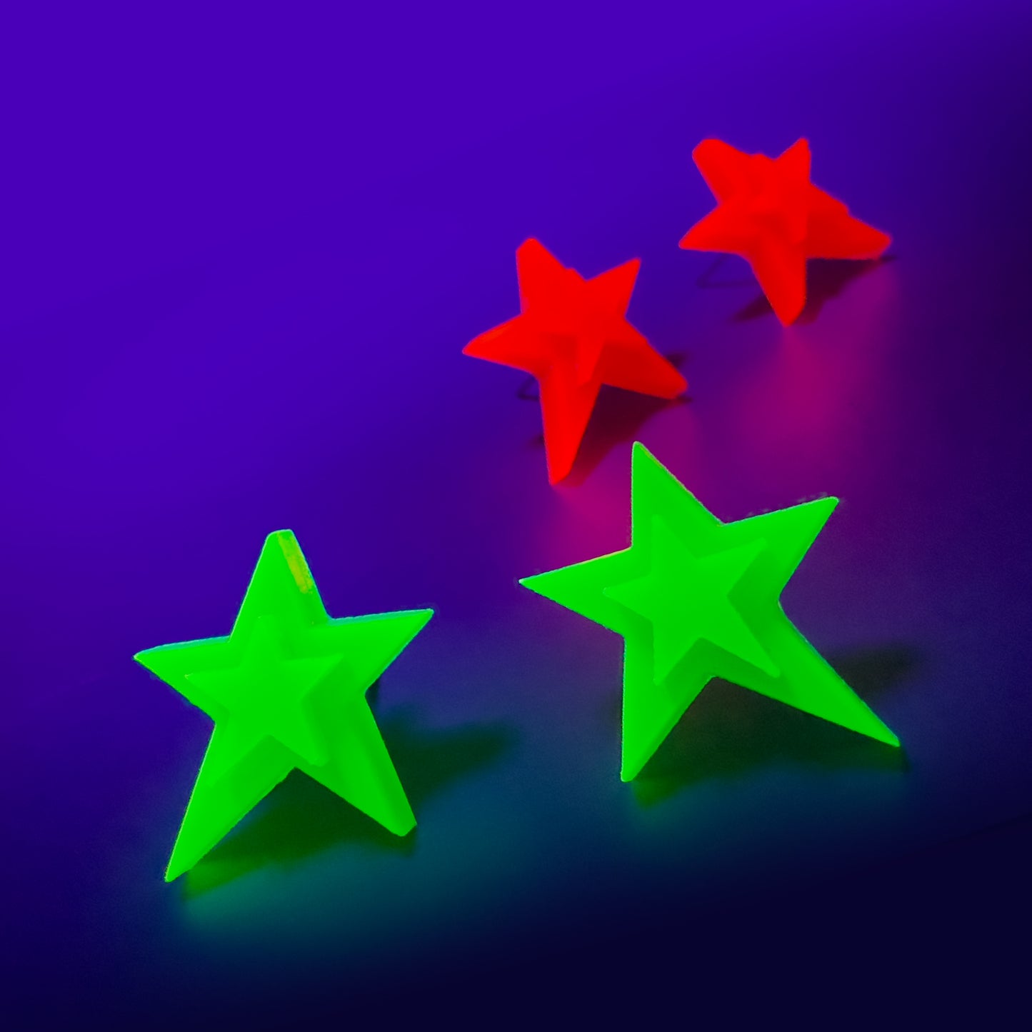 Neon Small Star Earrings