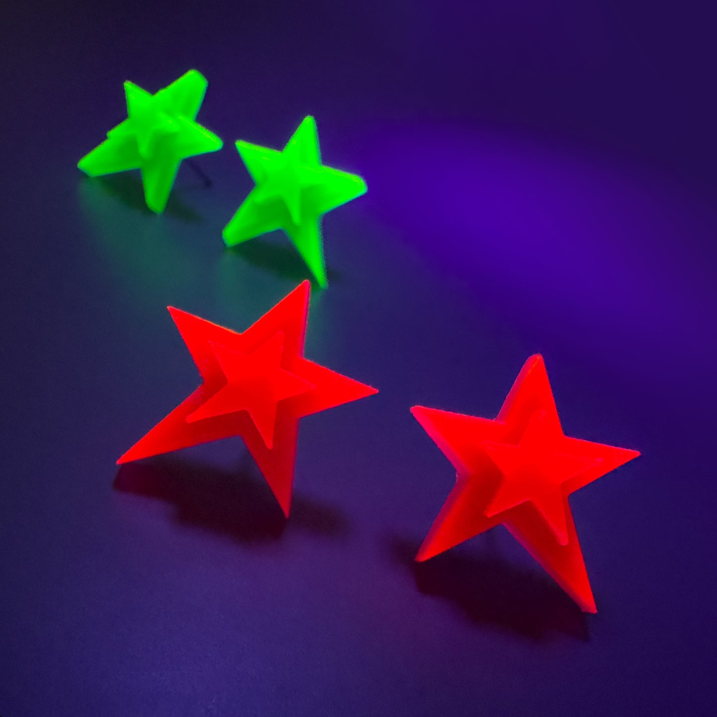 Neon Small Star Earrings