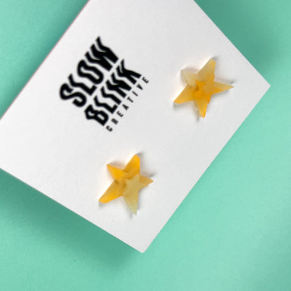 Glow In The Dark Creamsicle Star Earrings