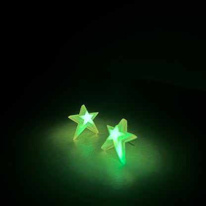 Glow In The Dark Creamsicle Star Earrings