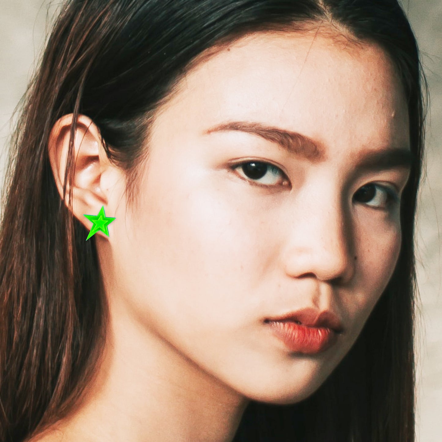 Neon Small Star Earrings