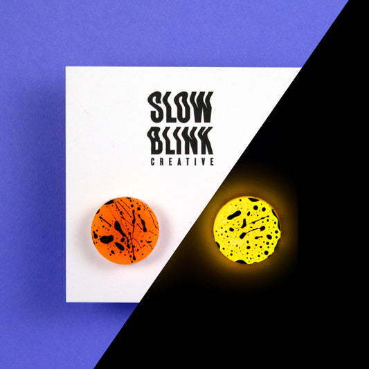 Orange + Black Glow In The Dark Earrings