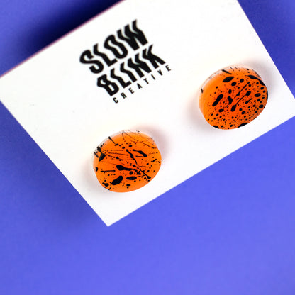 Orange + Black Glow In The Dark Earrings