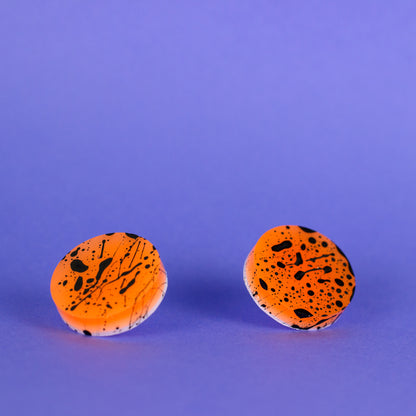 Orange + Black Glow In The Dark Earrings