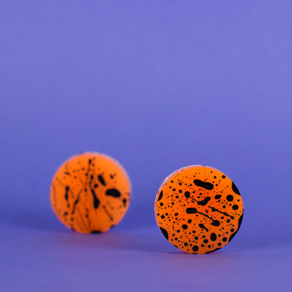 Orange + Black Glow In The Dark Earrings