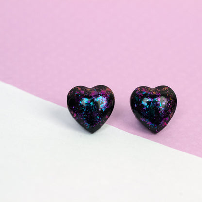 Iridescent Puffy Heart Earrings