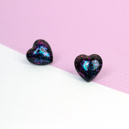 Iridescent Puffy Heart Earrings