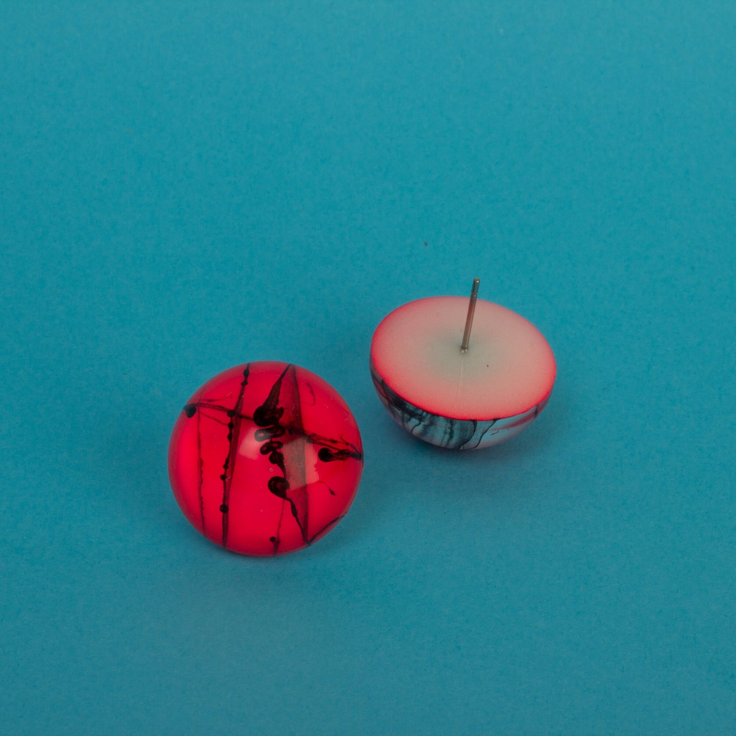 80s Neon Earrings / Pink & Black