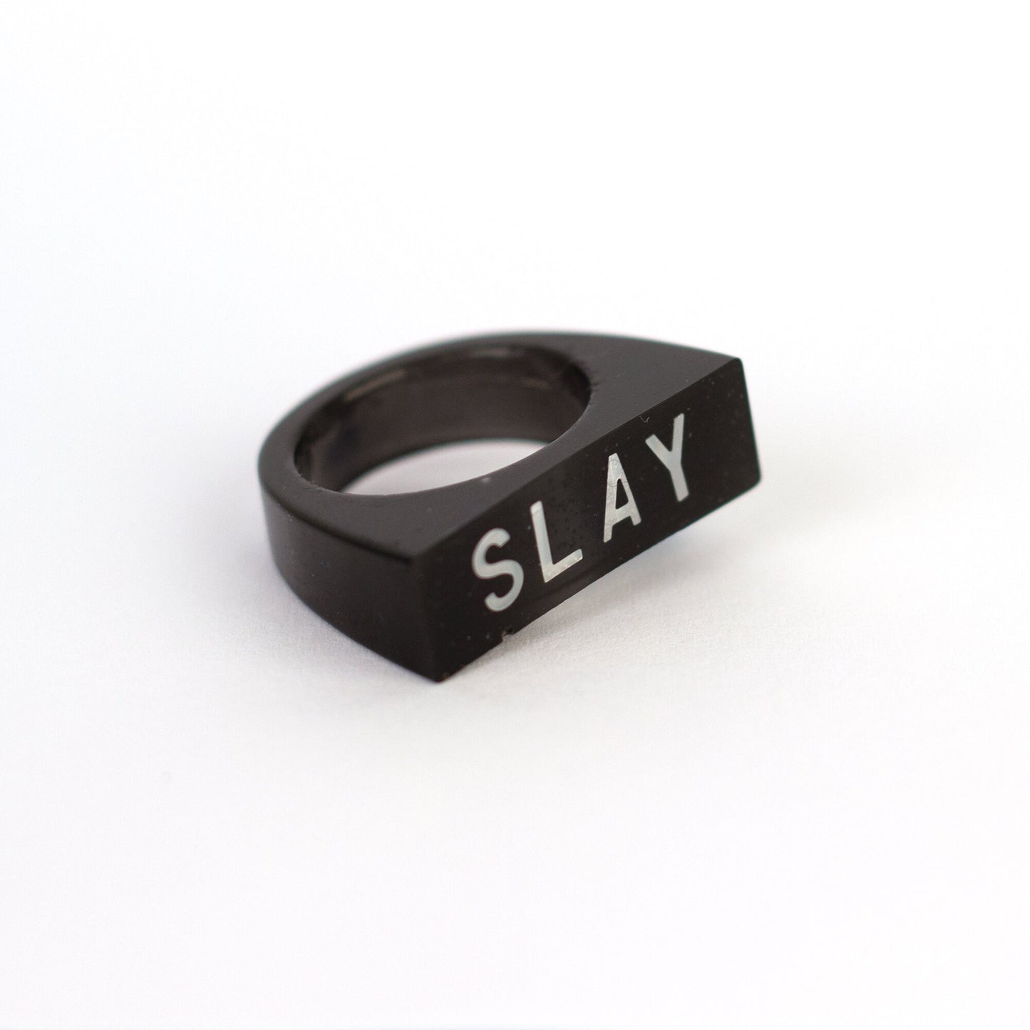 Holographic Letters SLAY Ring