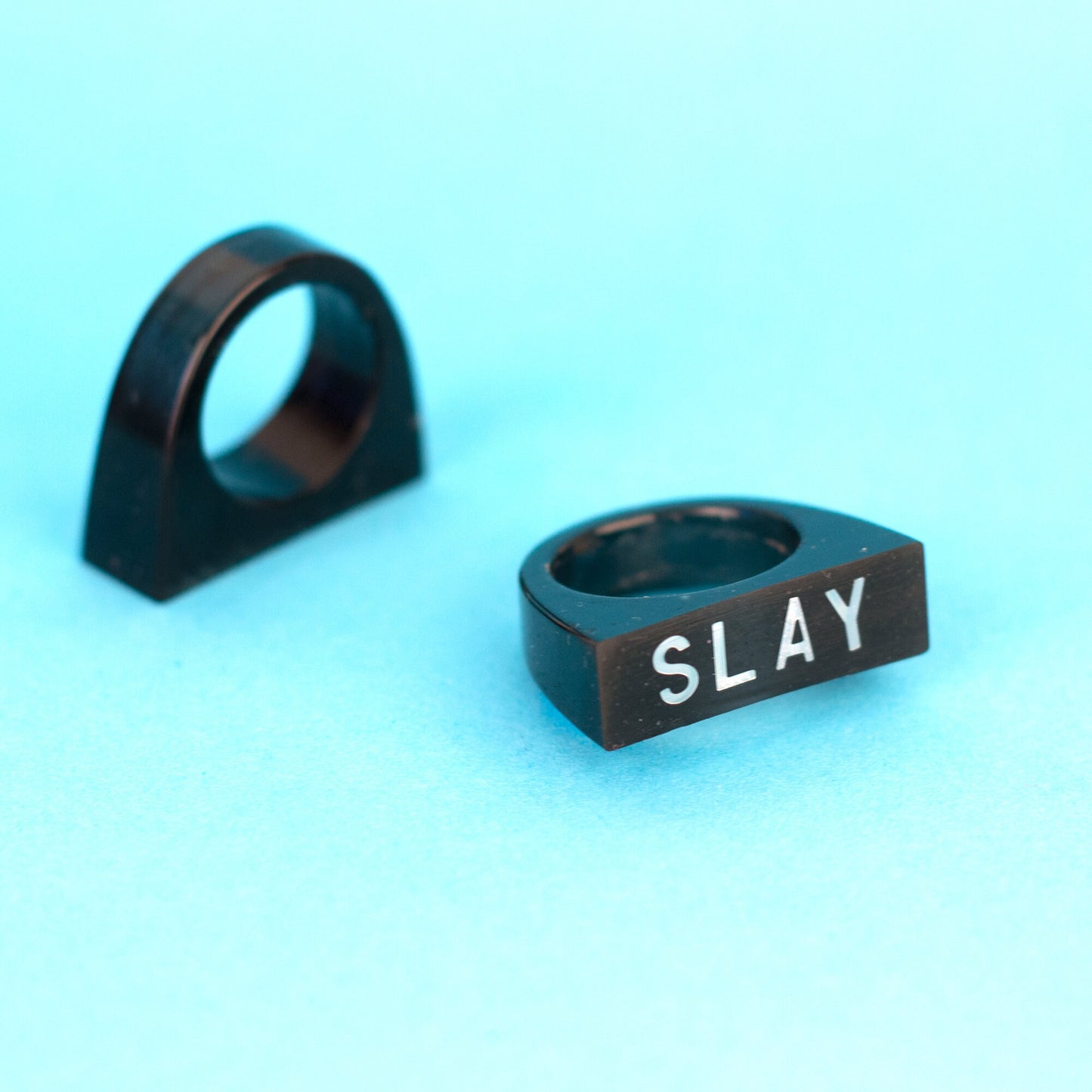 Holographic Letters SLAY Ring