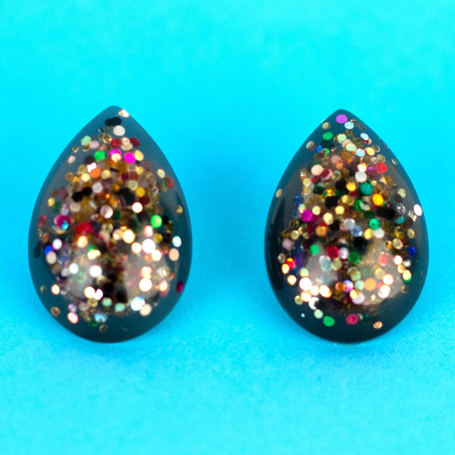 Teardrop Rainbow Earrings (1"x0.7")