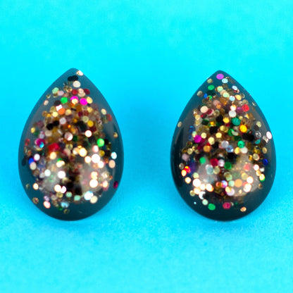 Teardrop Rainbow Earrings (1"x0.7")