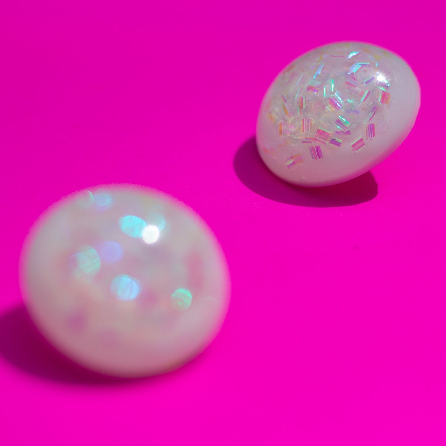 Iridescent White Bubble Earrings