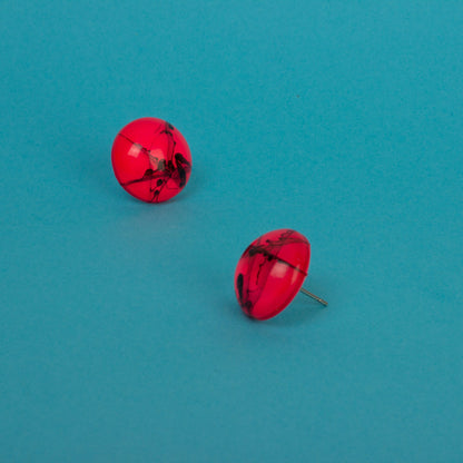 80s Neon Earrings / Pink & Black