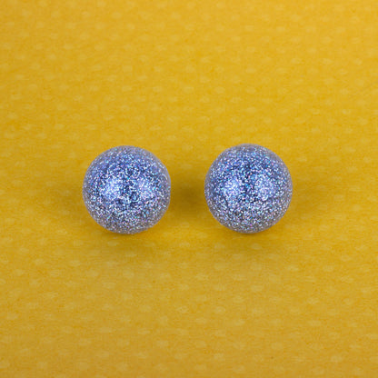 Silver Holographic Glitter Retro Earrings