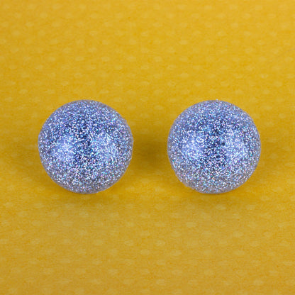 Silver Holographic Glitter Retro Earrings