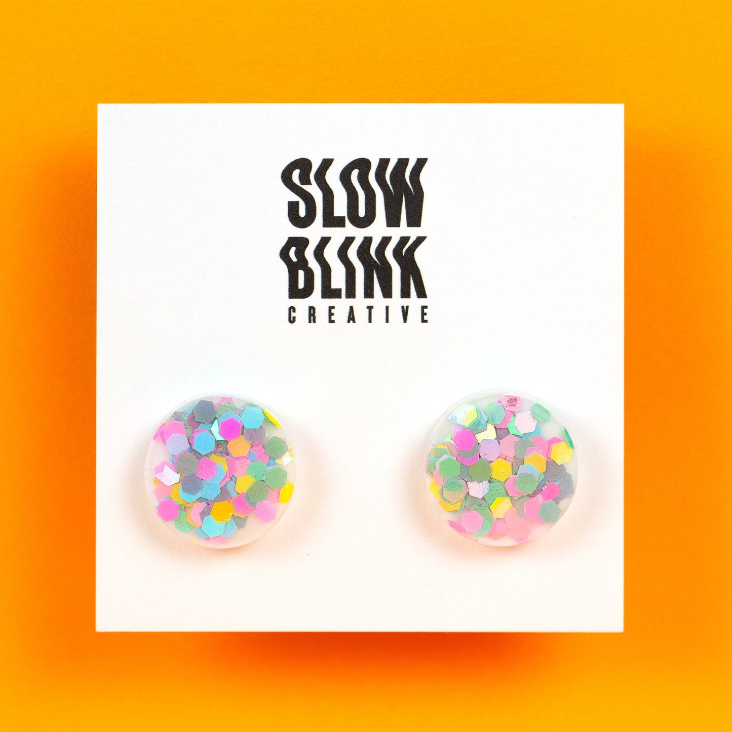 Iridescent Rainbow Confetti Earrings