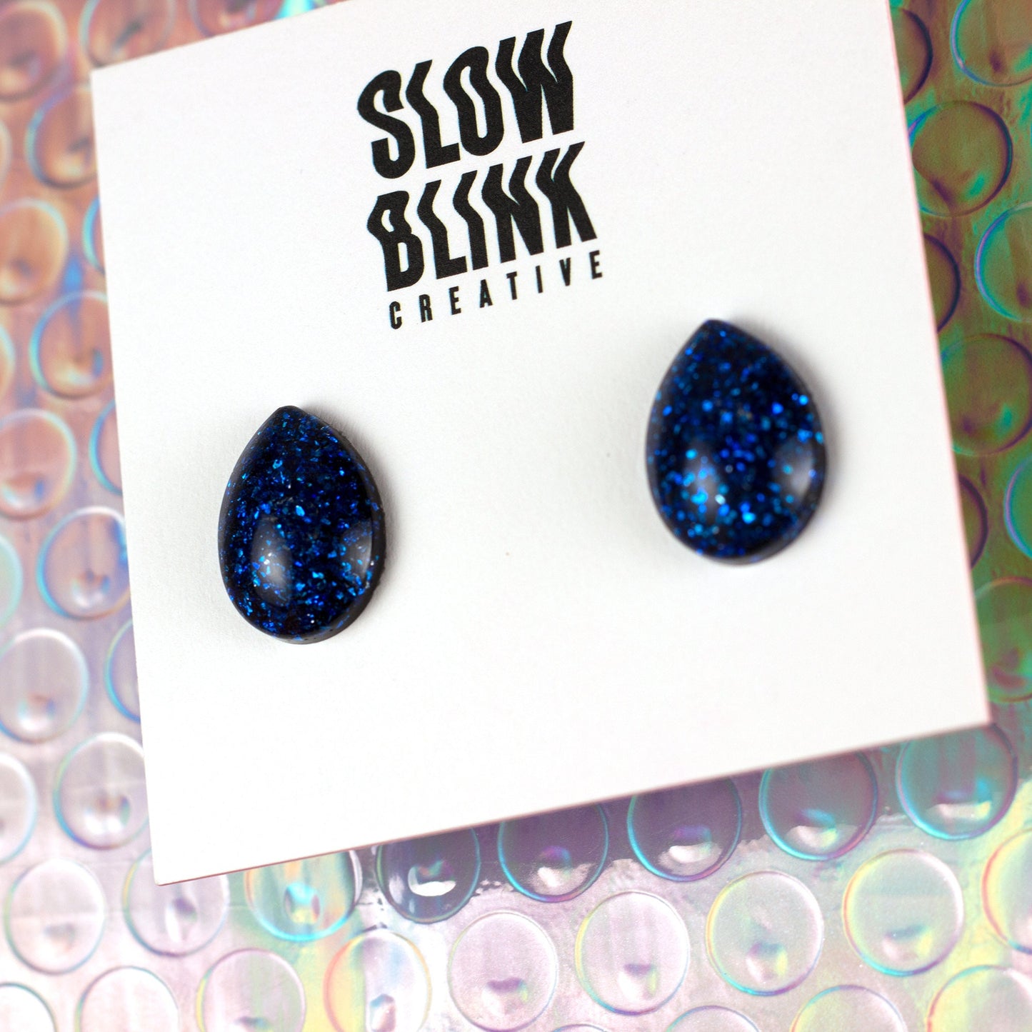 Royal Blue Teardrop Retro Earrings