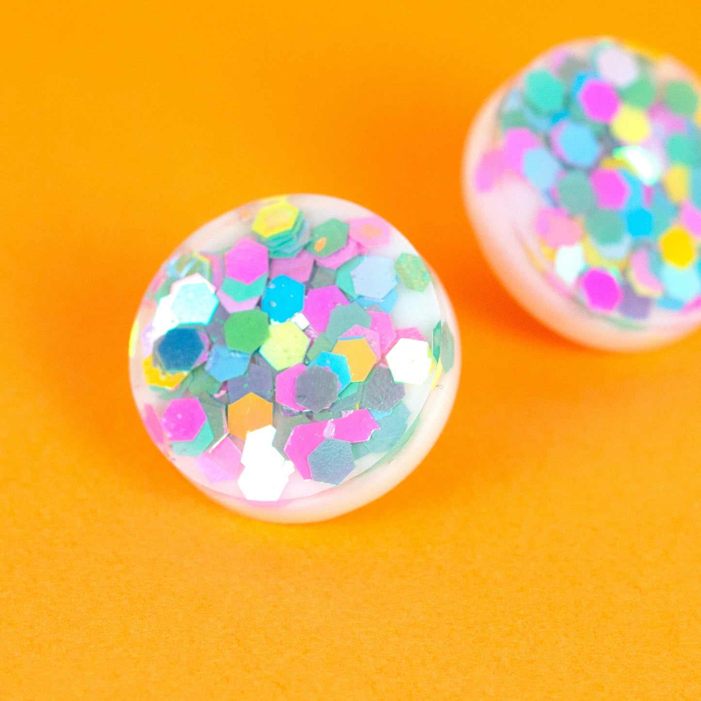 Iridescent Rainbow Confetti Earrings