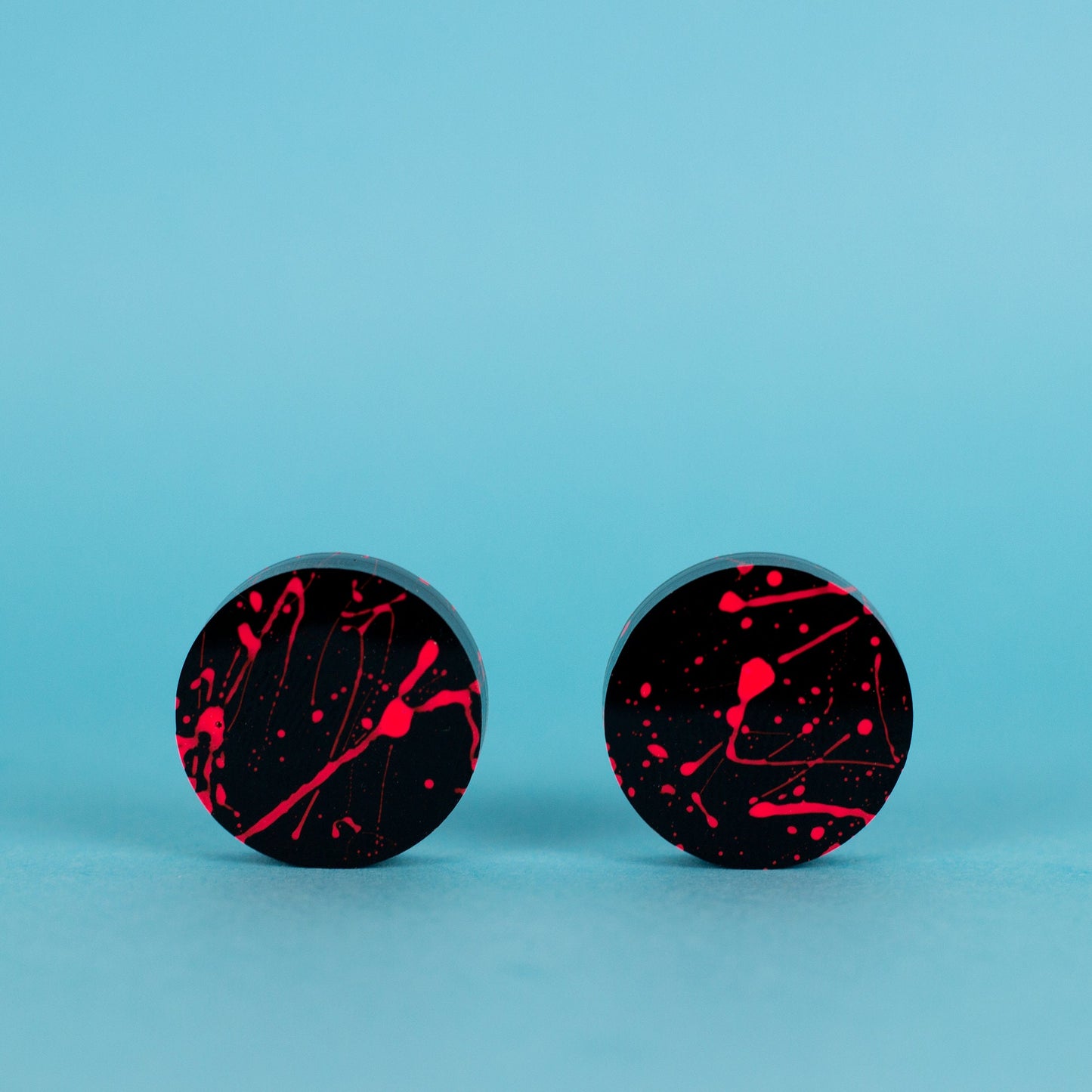 80s Neon Earrings / Pink + Black