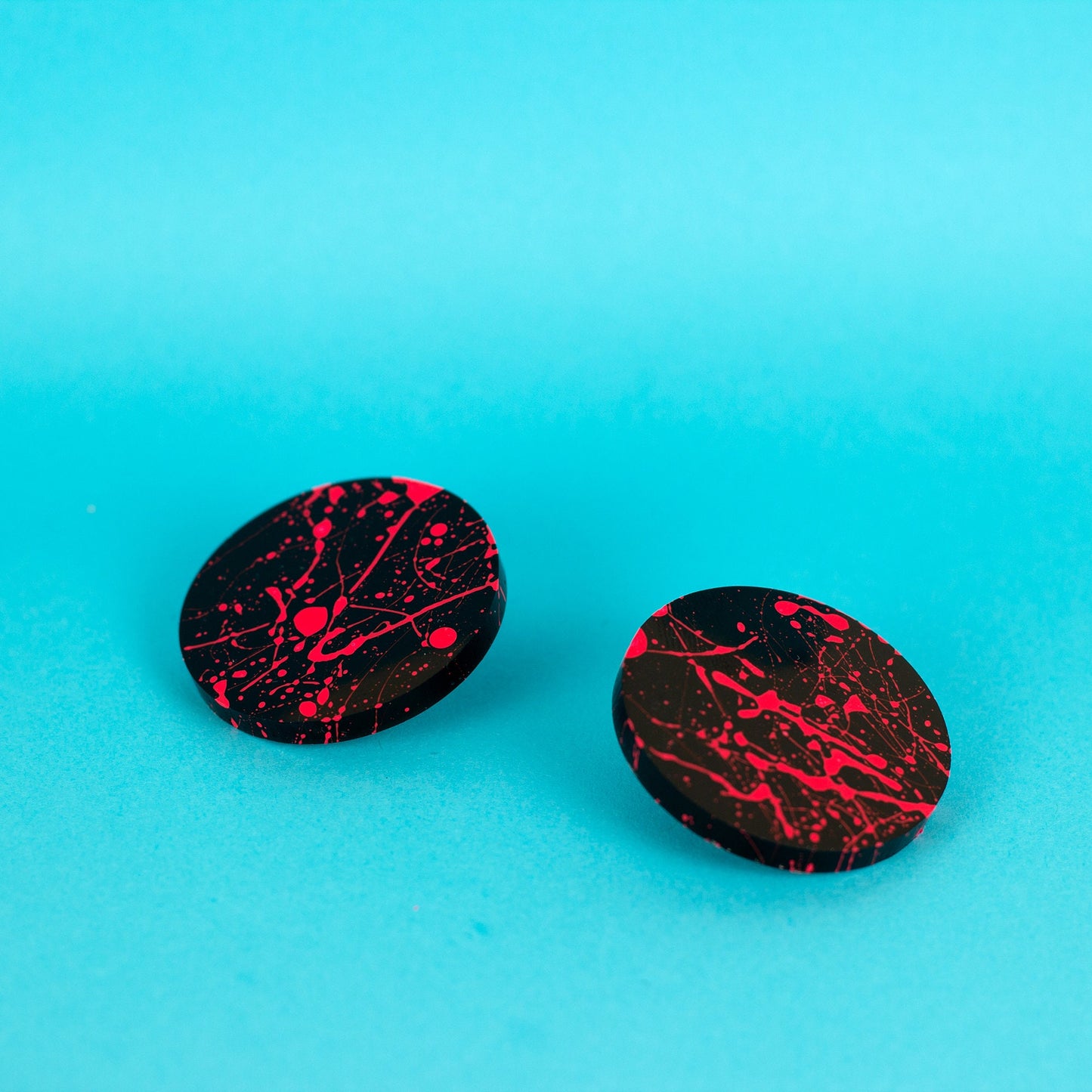 80s Neon Earrings / Pink & Black