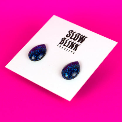 Royal Blue Teardrop Retro Earrings