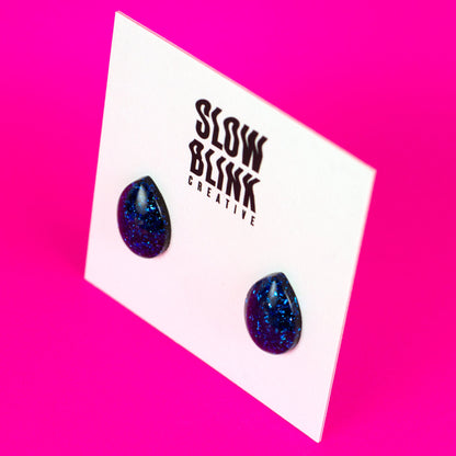 Royal Blue Teardrop Retro Earrings