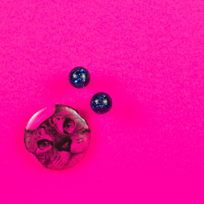 Royal Blue Glitter Small Stud Earrings