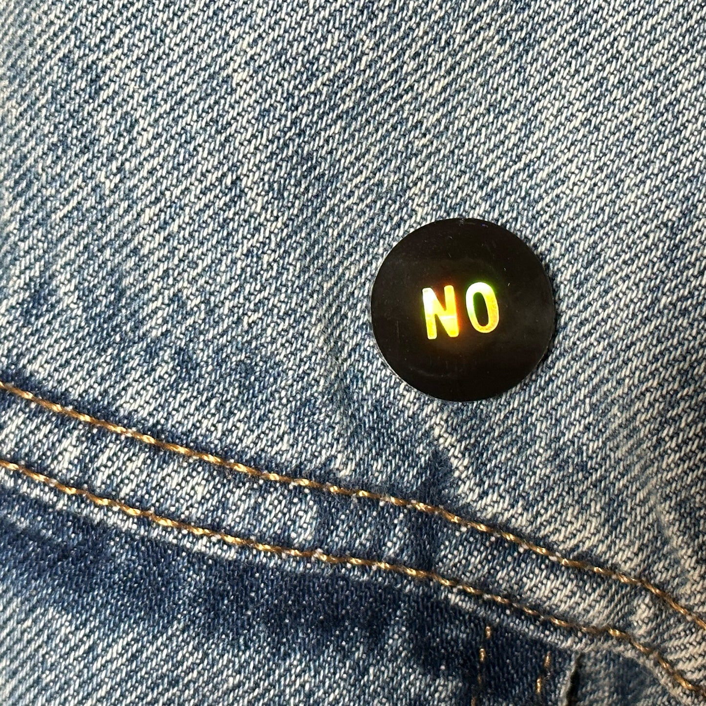 NO Holographic Lapel Pin